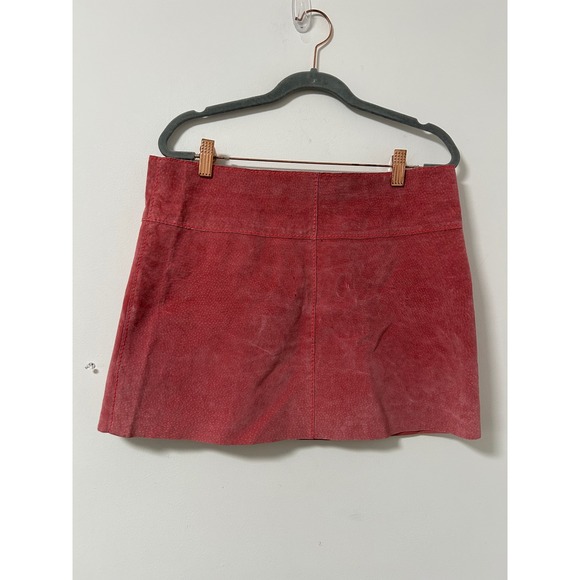 Wet Seal Dresses & Skirts - Wet Seal Suede Mini Skirt Womens 30 Waist Red Y2K Indie Sleaze Vintage Boho